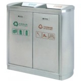 室內(nèi)機(jī)場雙筒不銹鋼分類垃圾箱