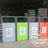 深圳中學(xué)的新亮點方形不銹鋼分類垃圾桶