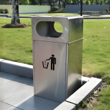 戶(hù)外方形不銹鋼垃圾桶城市文明的靜默守護(hù)者