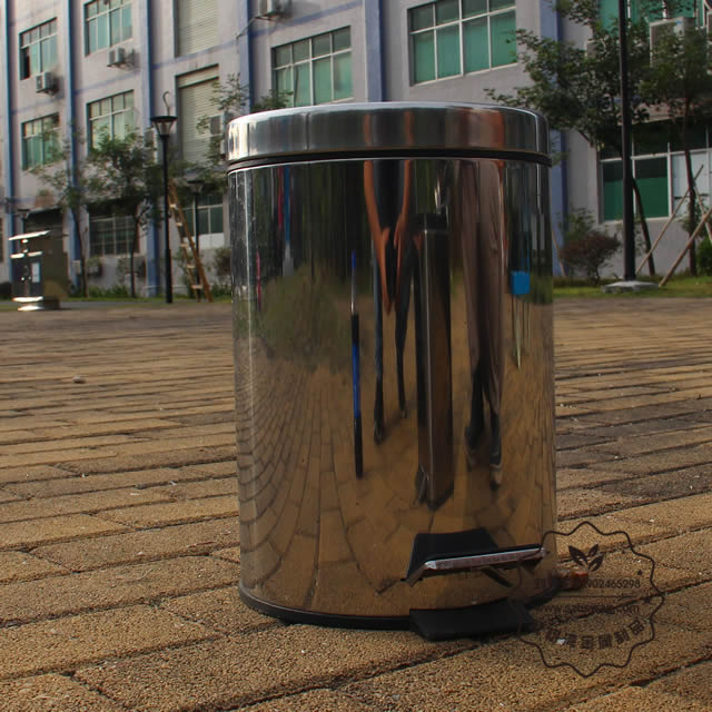 不銹鋼5L腳踏式垃圾桶圖片002