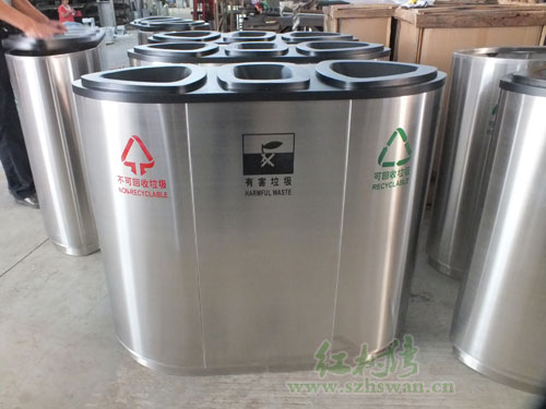 不銹鋼三分類垃圾桶凈化北京校園環(huán)境 不銹鋼三分類垃圾桶凈化北京校園環(huán)境
