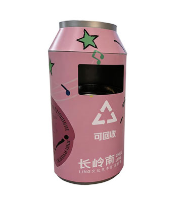 廣場(chǎng)分類(lèi)烤漆鐵皮垃圾桶