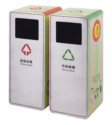 不銹鋼商場(chǎng)分類垃圾桶